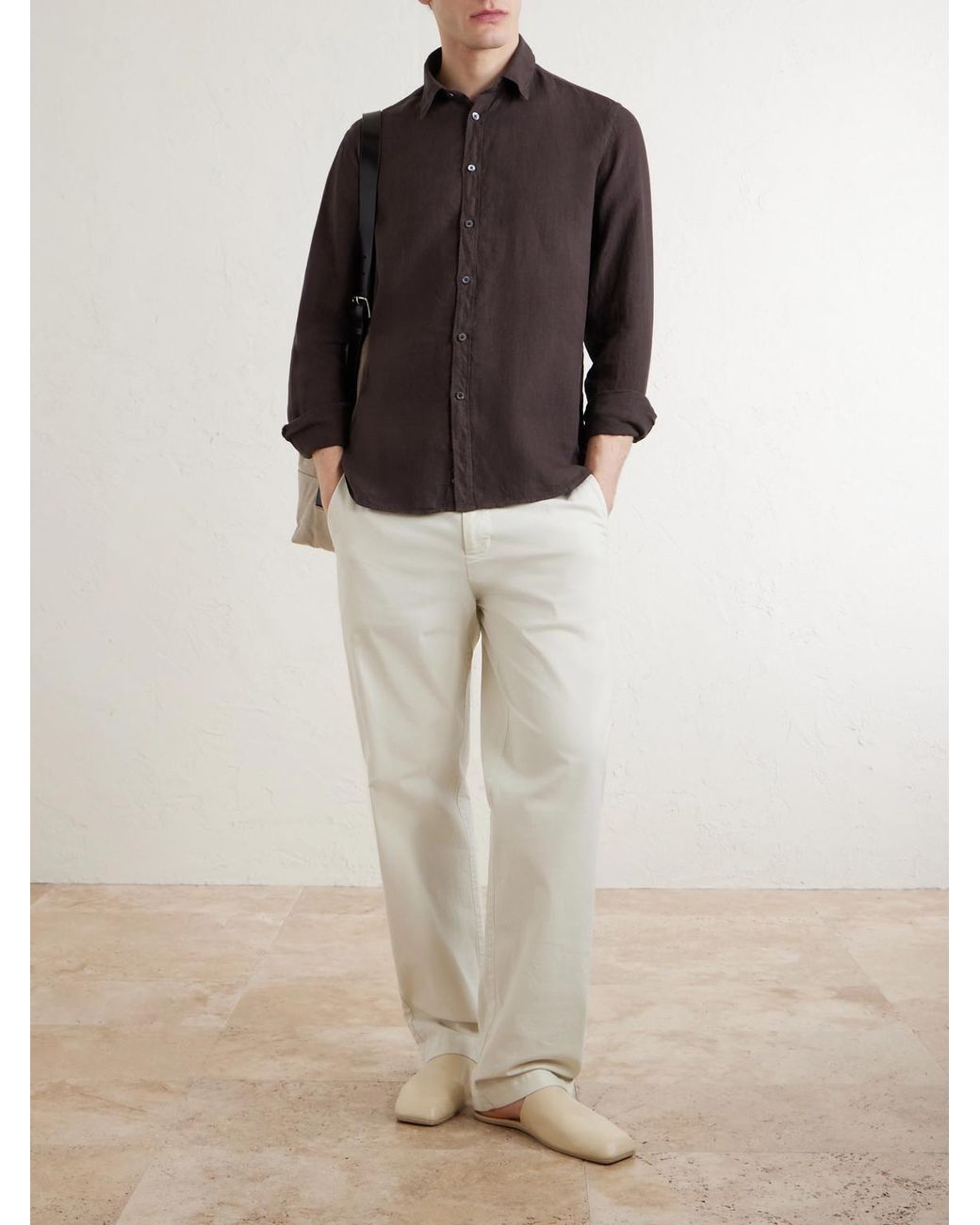 Canali Purple Linen Shirt for men