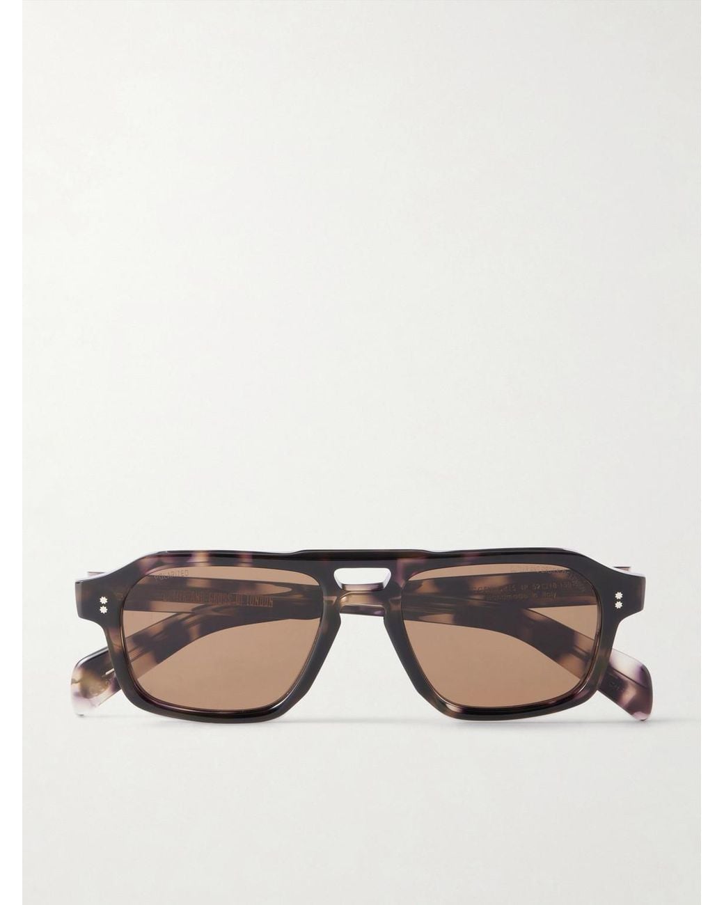 Cutler & Gross Brown Gr15 Double-Bridge Aviator-Style Acetate Sunglasses for men