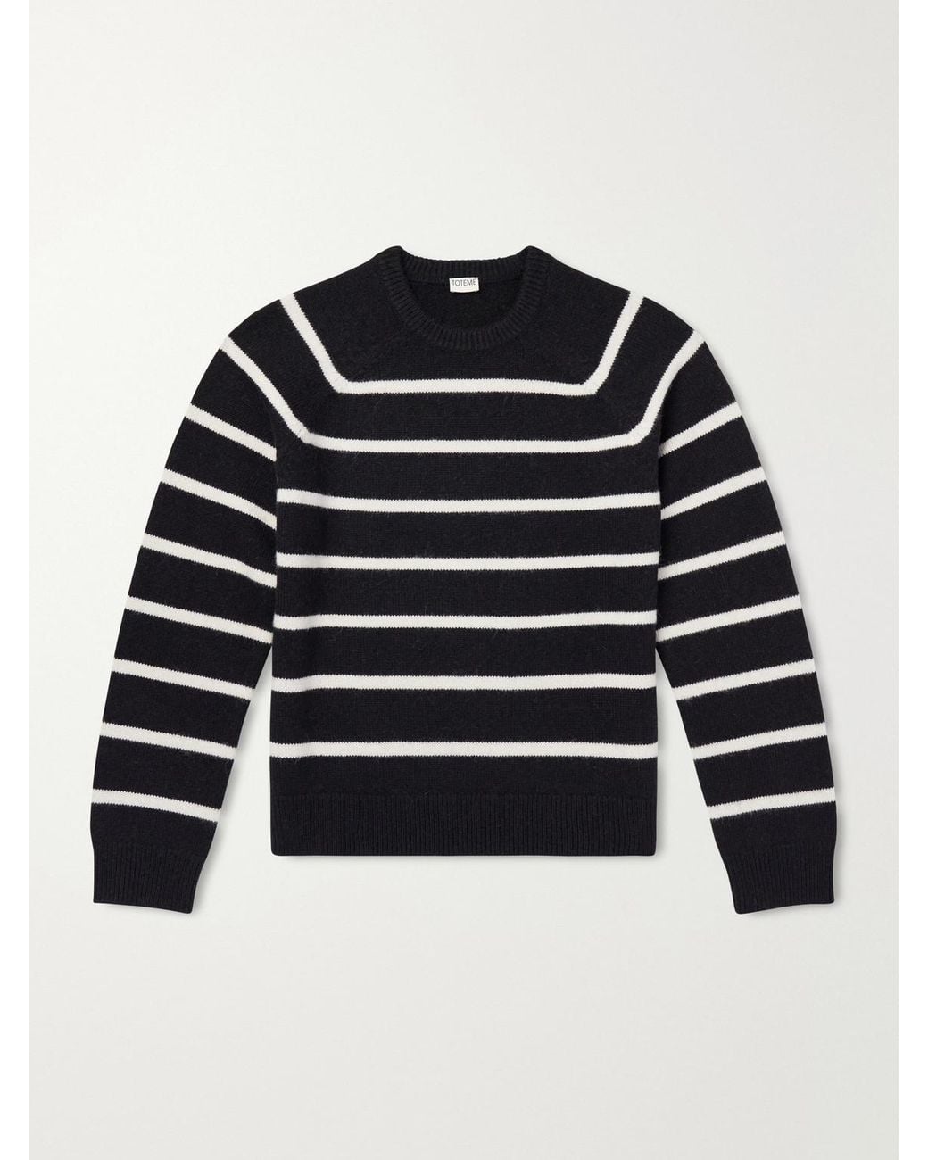 Totême Blue Striped Alpaca And Cashmere-Blend Sweater for men