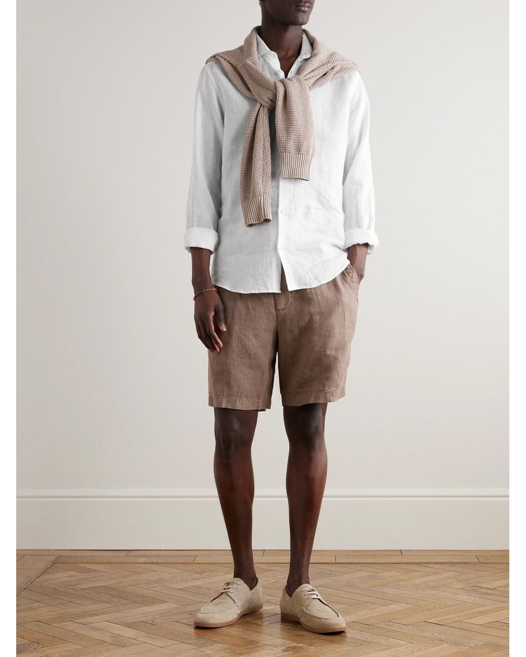 Frescobol Carioca White Linen Shirt for men