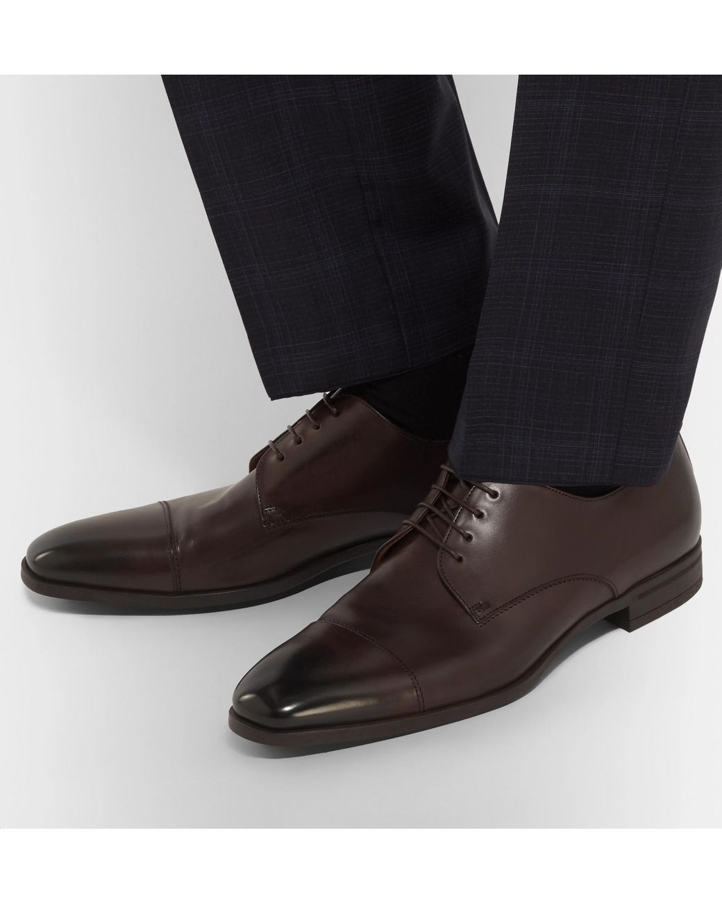 BOSS by HUGO BOSS Kensington Leather Derby Shoes in Brown for Men | Lyst