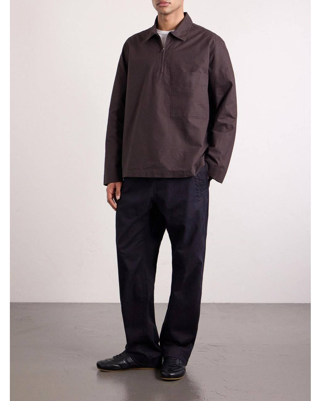 Margaret Howell Purple Half Zip-Up Cotton Shirt for men