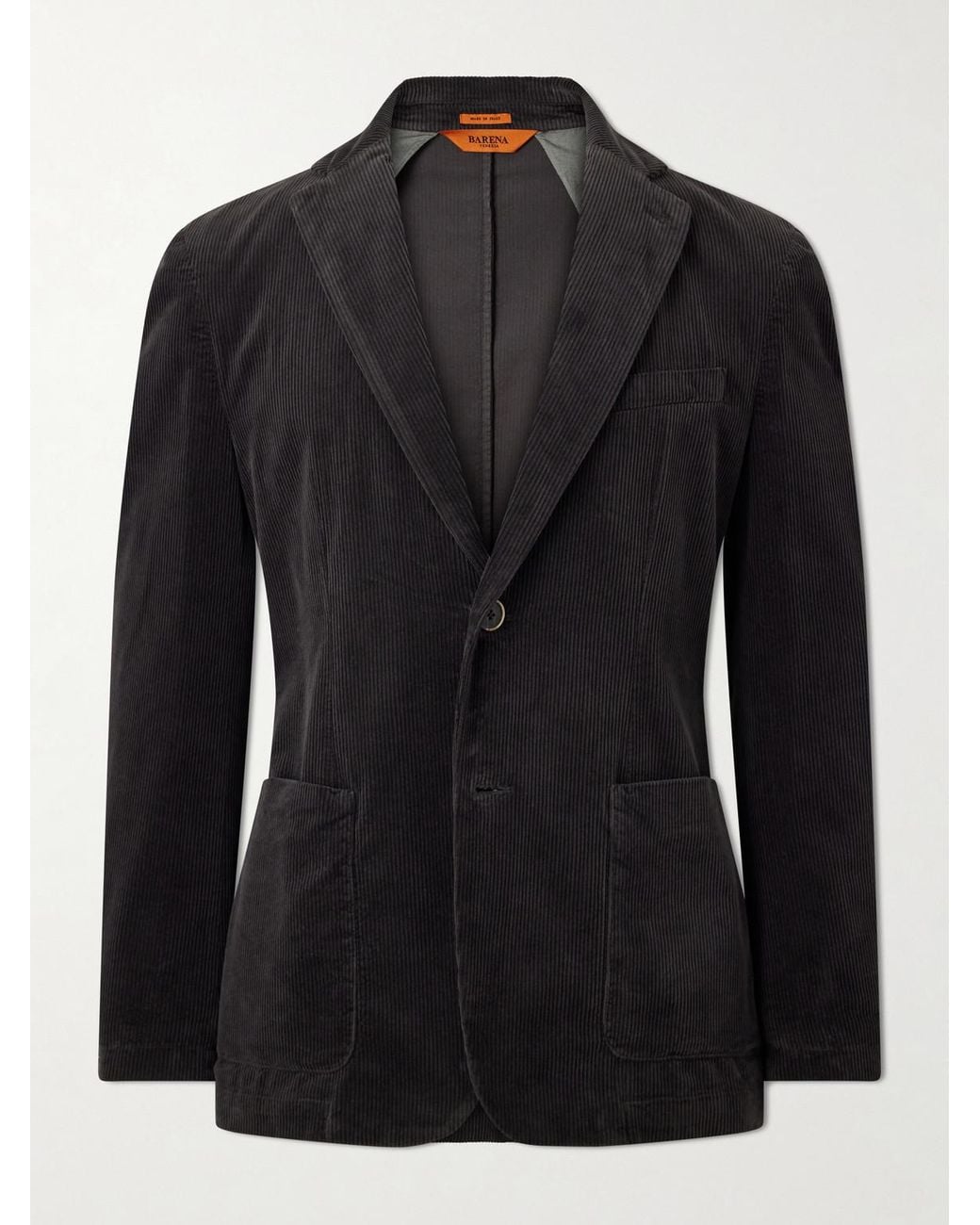Barena Black Cotton-Blend Corduroy Blazer for men