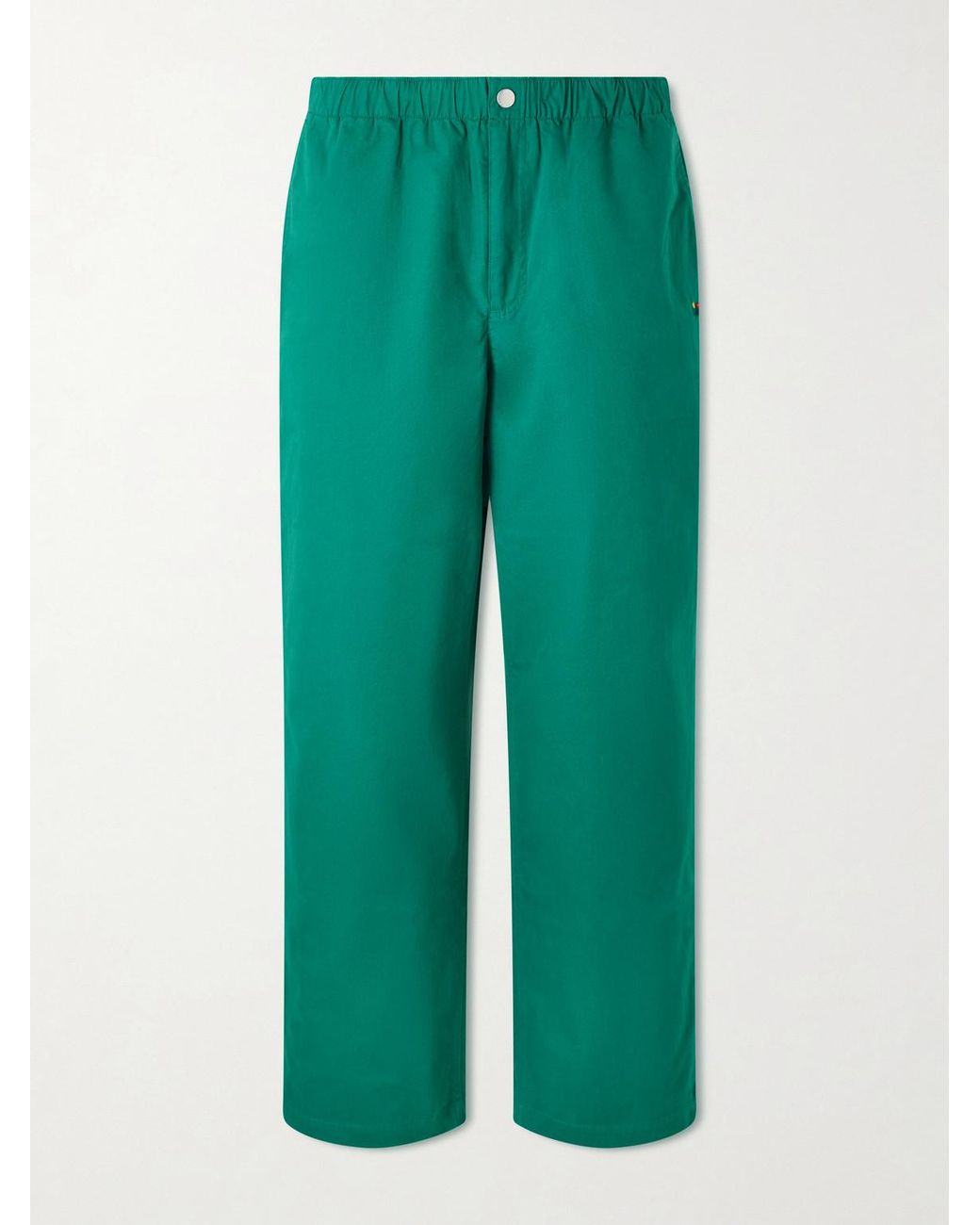 Aimé Leon Dore Green Wide-Leg Cotton Trousers for men