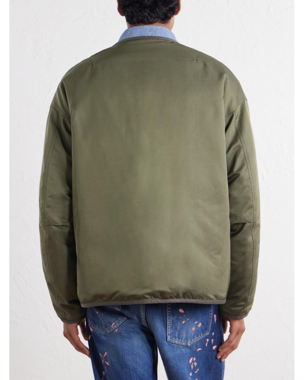 Visvim Green Wool And Silk-Blend Twill Down Liner Jacket for men