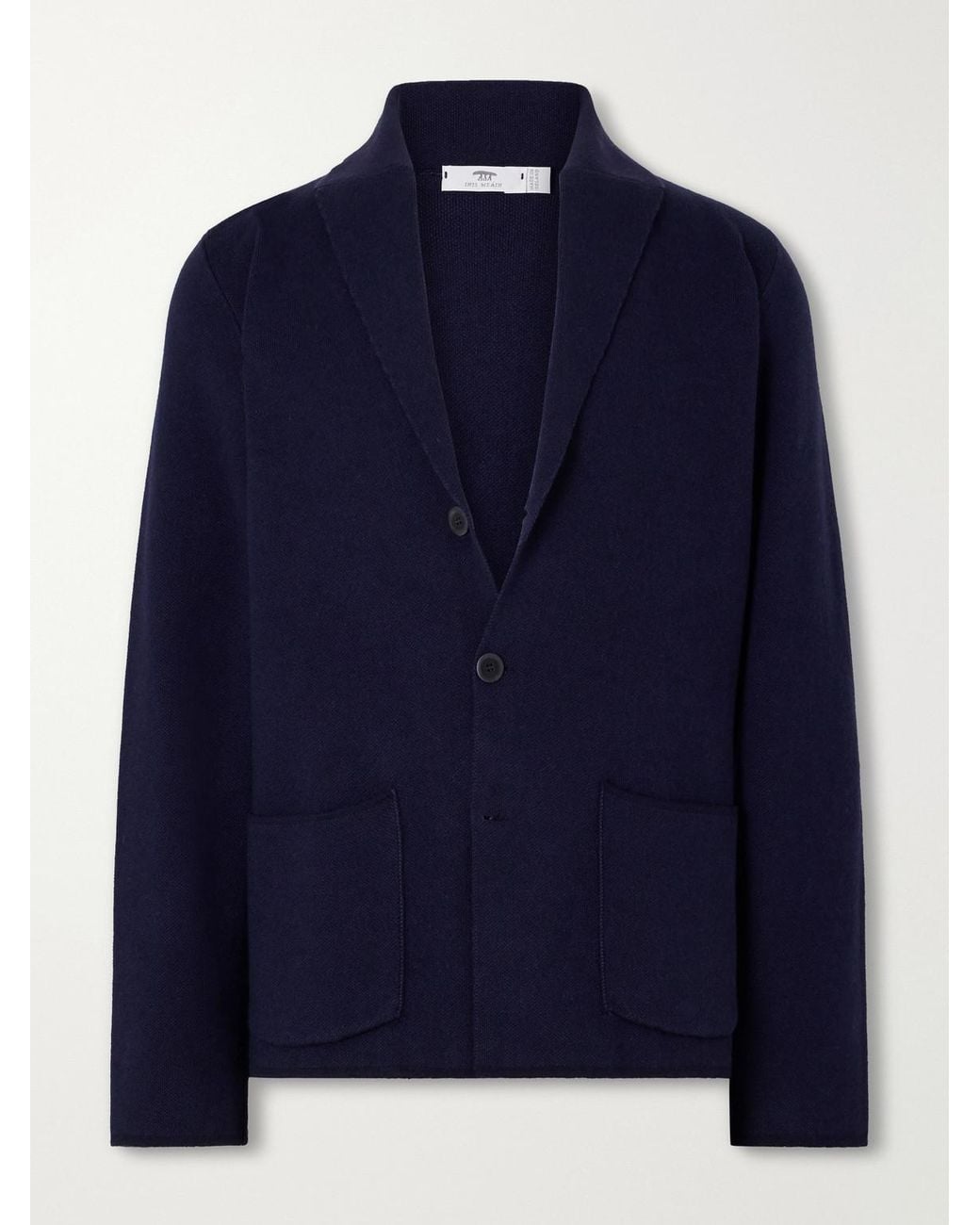 Inis Meáin Blue Pub Merino Wool, Cotton And Cashmere-Blend Cardigan for men