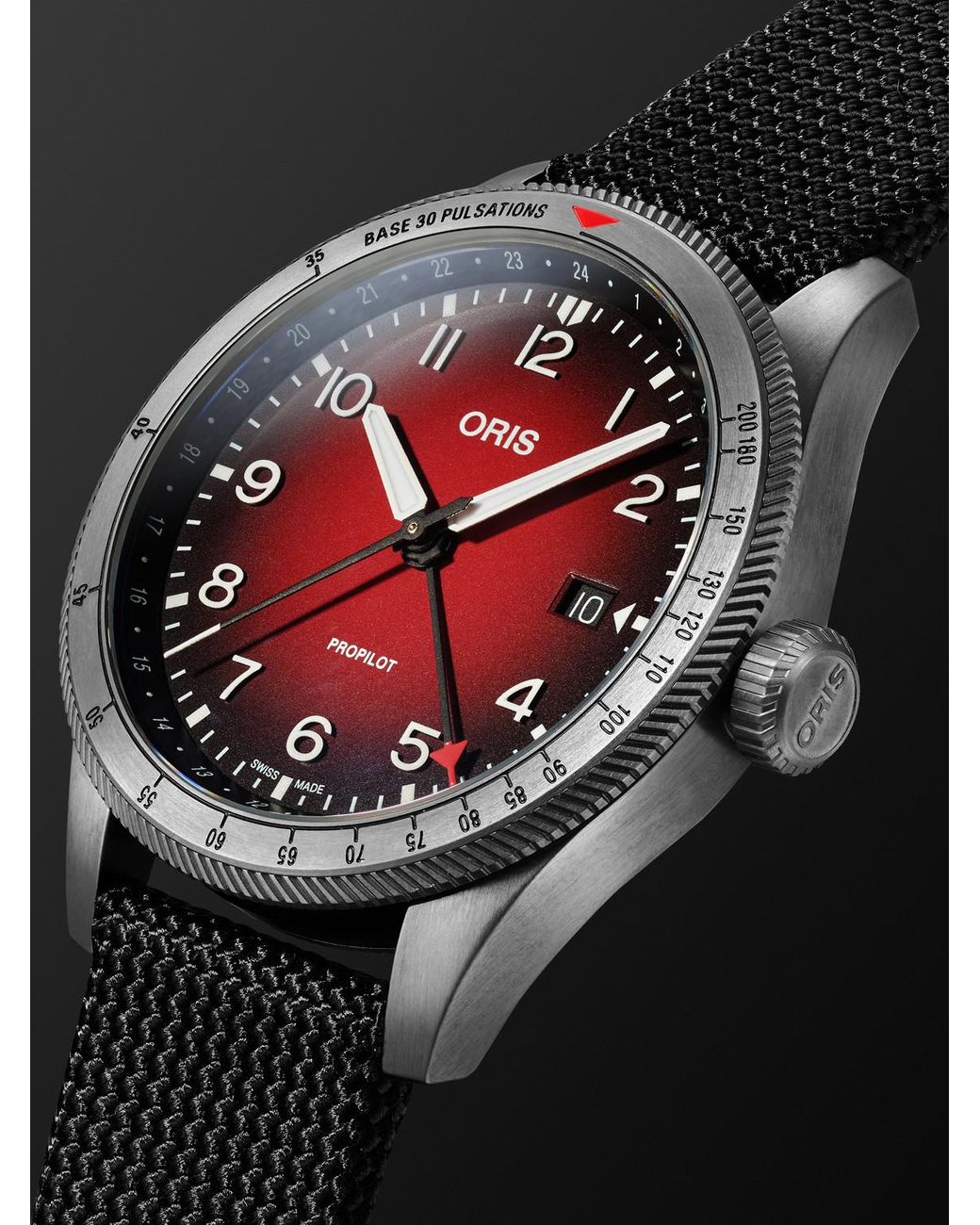 Oris Black Propilot Gmt Automatic Pvd-Coated Stainless Steel Watch, Ref. 01 798 7773 4268-07 3 20 14Glc for men