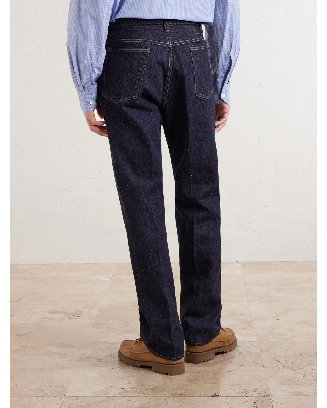 Kaptain Sunshine Blue Skate Straight-Leg Selvedge Jeans for men