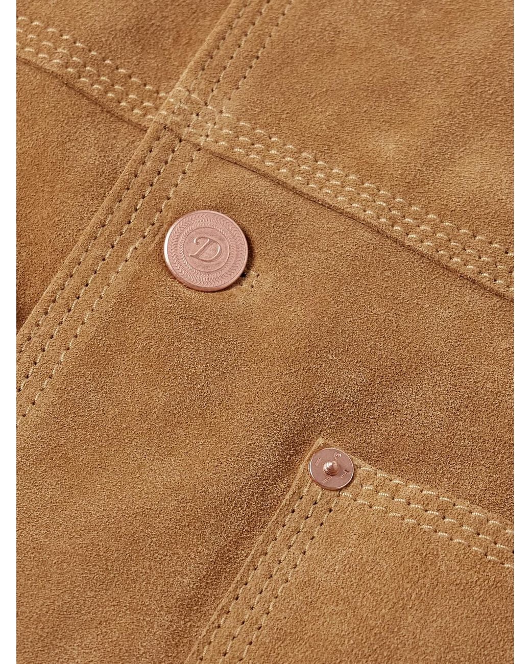 Drake's Brown Welder Suede Chore Jacket for men