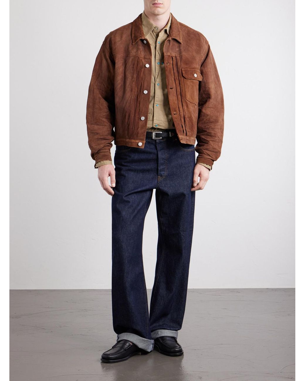 Kapital Natural Thunderbird Panelled Cotton-twill Shirt for men