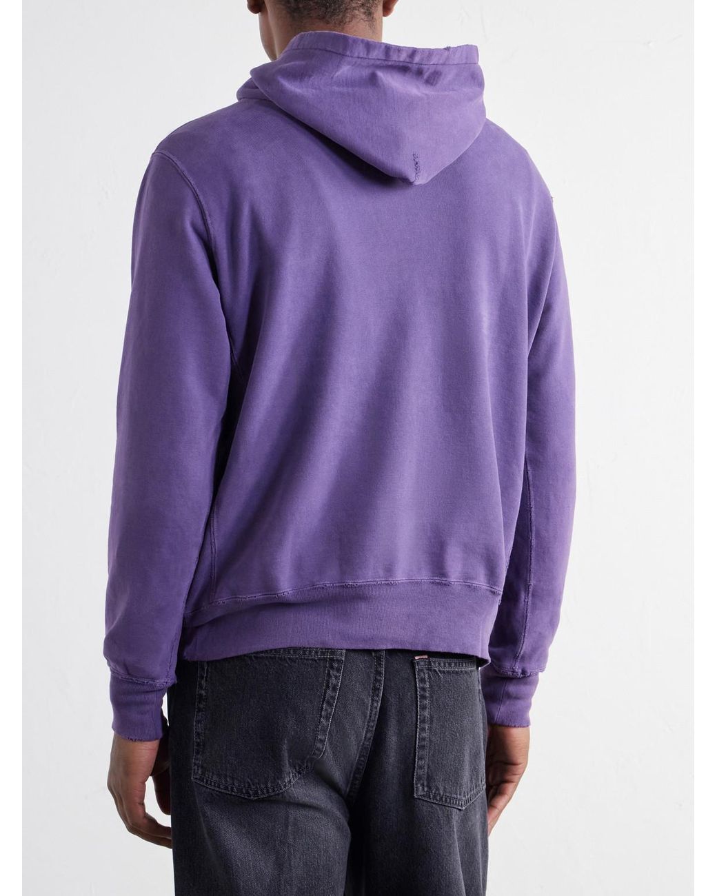 Remi Relief Purple Cotton-Fleece Hoodie for men