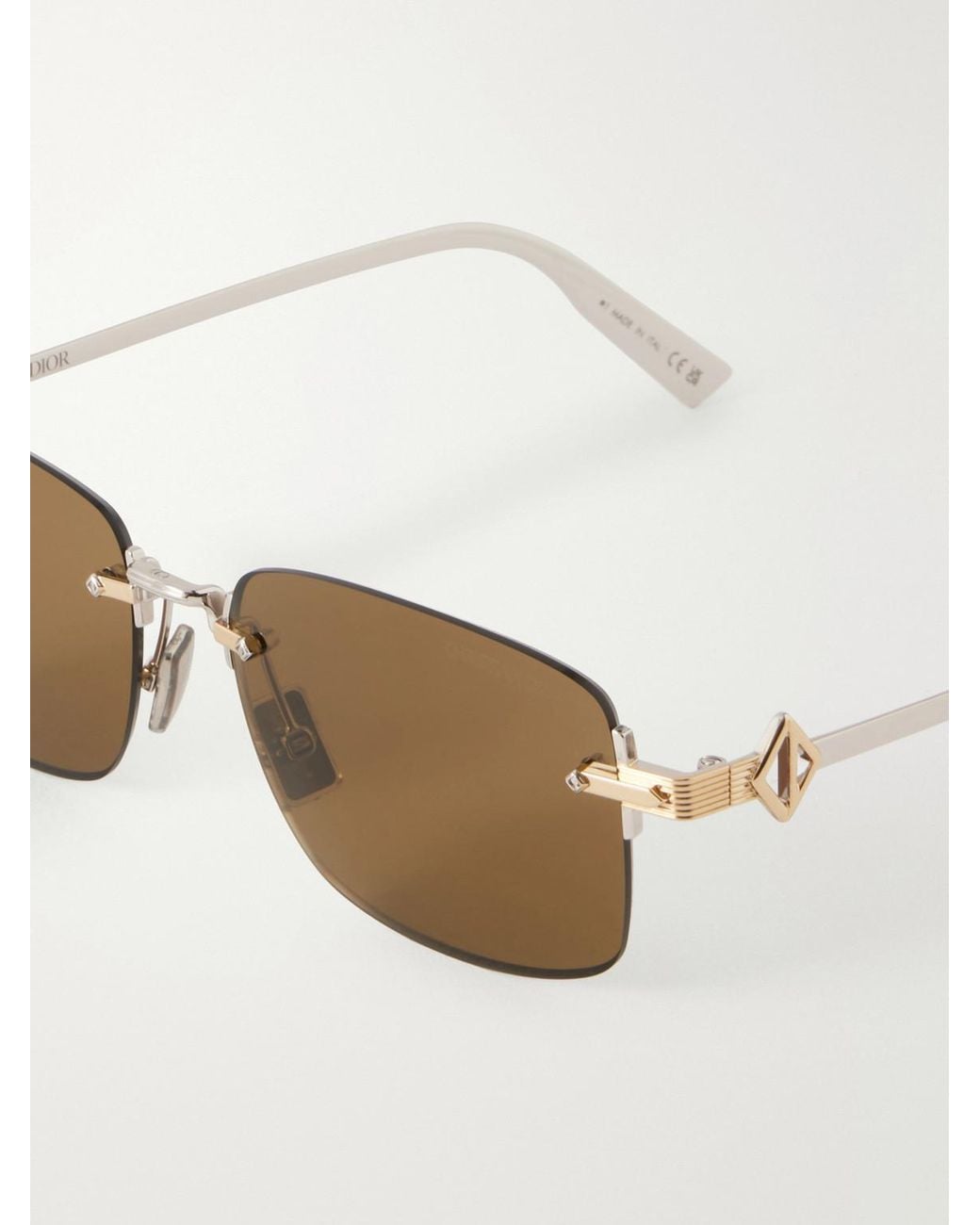 Dior Natural Cd Diamond S11u Square-frame Gold-tone Metal Sunglasses for men
