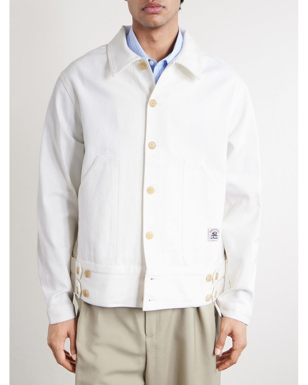 Bode White Knolly Brook Logo-appliquéd Cotton-twill Jacket for men