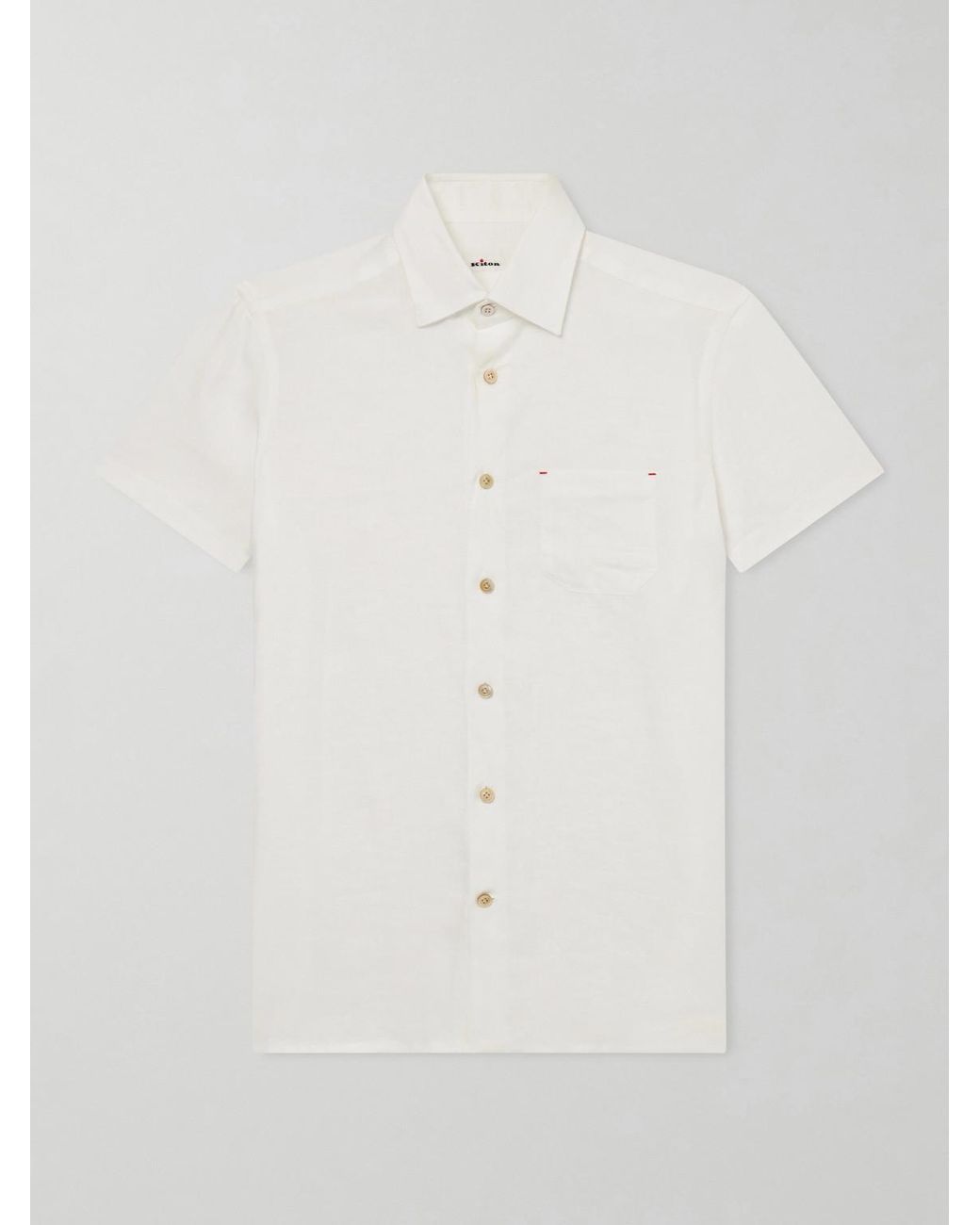 Kiton White Linen Shirt for men