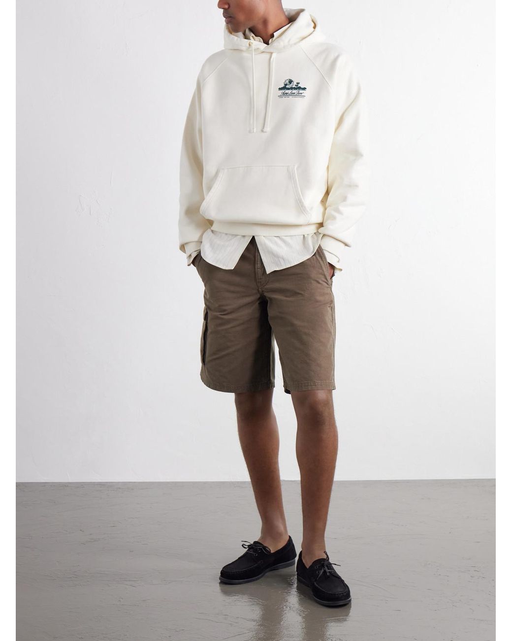 Aimé Leon Dore Natural Unisphere Logo-print Cotton-jersey Hoodie for men