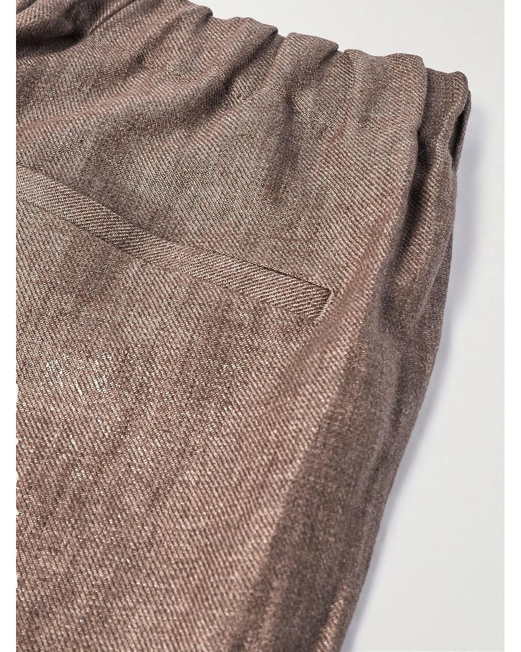 Piacenza 1733 Brown Straight-Leg Linen Trousers for men