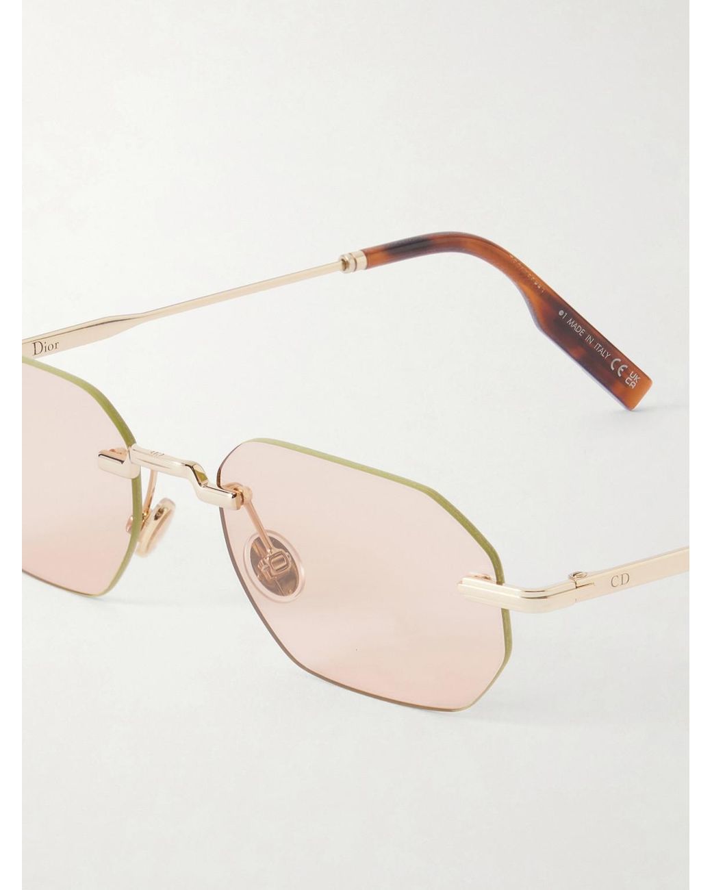 Dior Natural Diorblacksuit S19U Rimless Geometric Square-Frame-Tone Metal Sunglasses for men