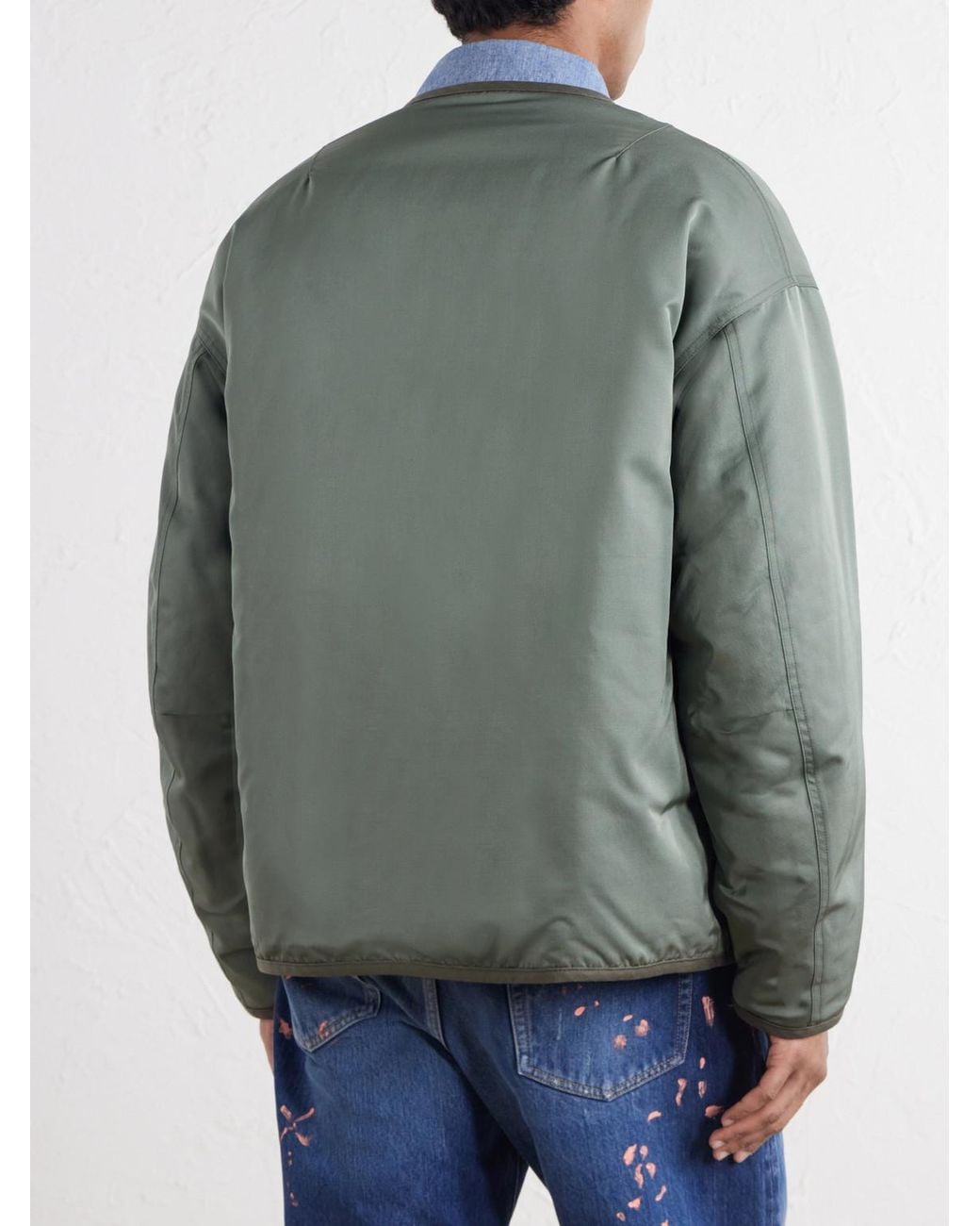 Visvim Green Wool And Silk-Blend Twill Down Liner Jacket for men