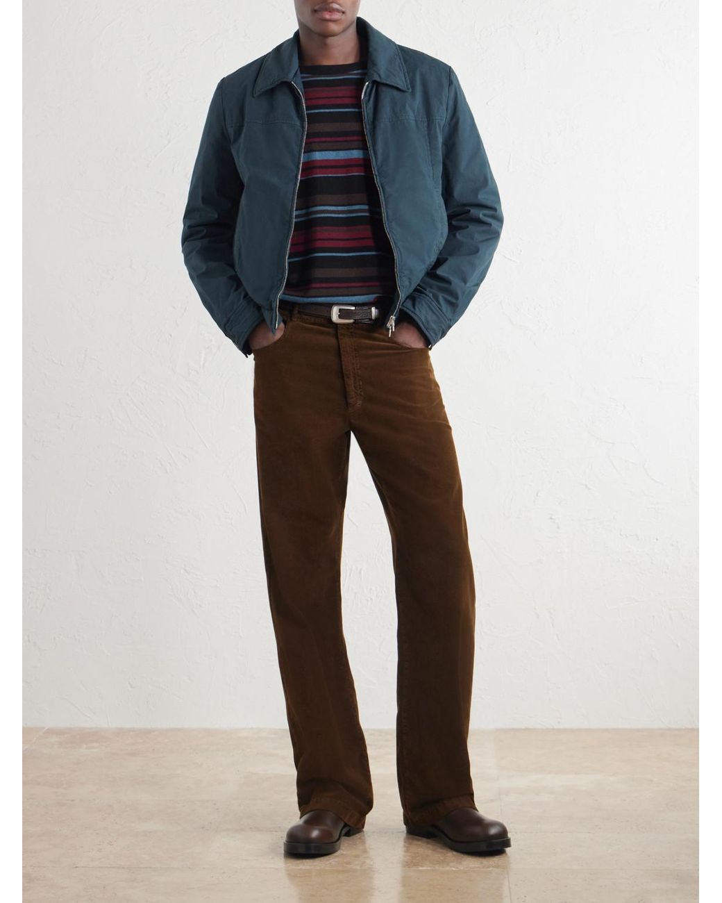 Dries Van Noten Brown Straight-Leg Cotton-Corduroy Trousers for men
