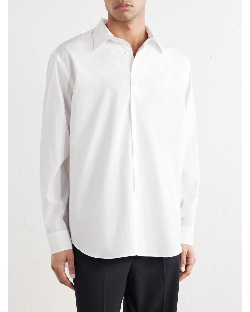 Auralee White Finx Cotton-Poplin Shirt for men