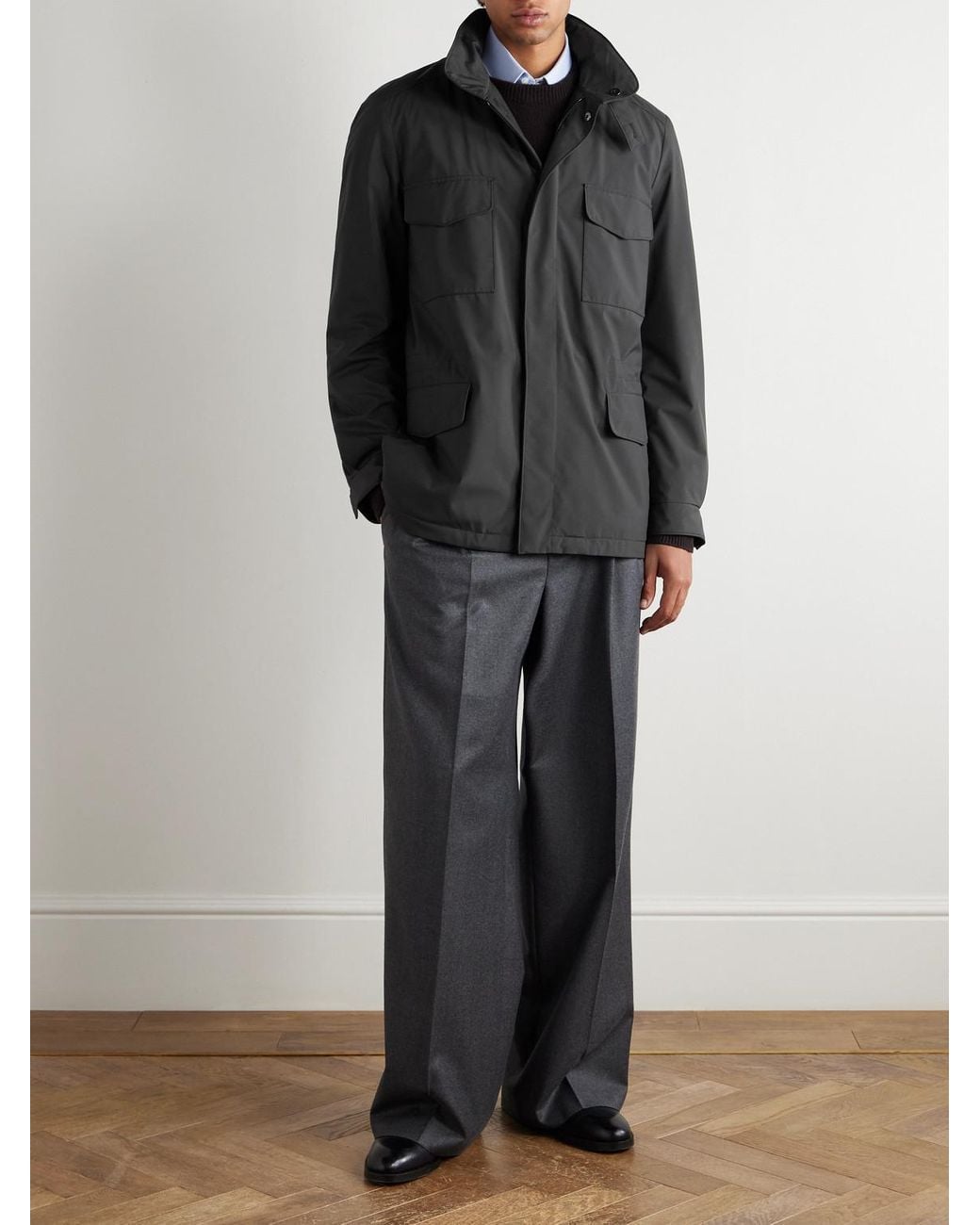 Loro Piana Black Traveller Shell Jacket for men