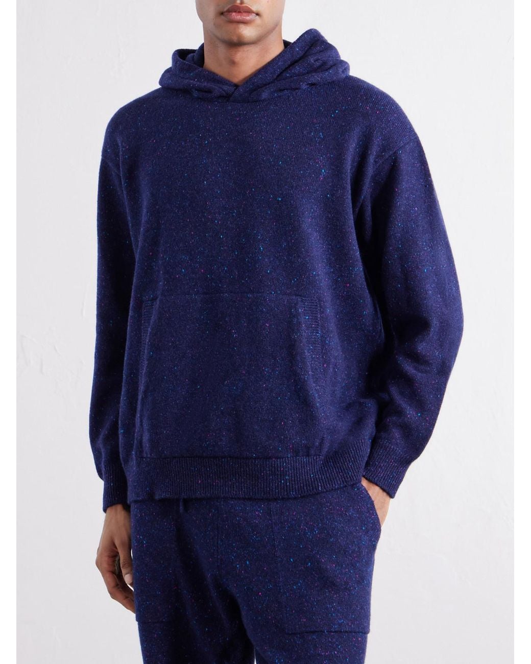 Begg x Co Blue Brennan Cashmere Hoodie for men