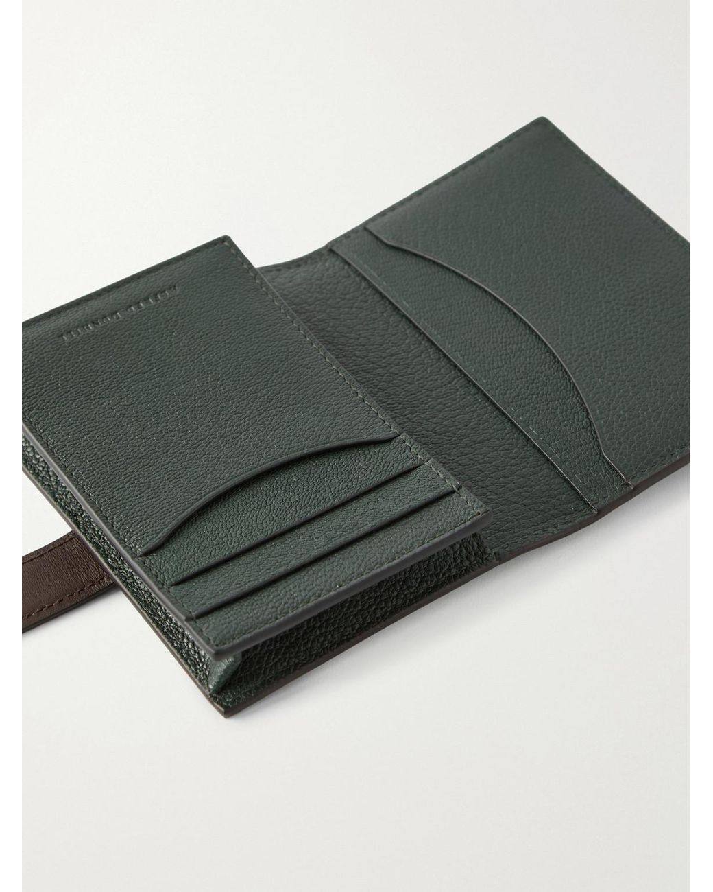 Dunhill Brown Alfred Business Card Case Patina-Leather Cardholder for men