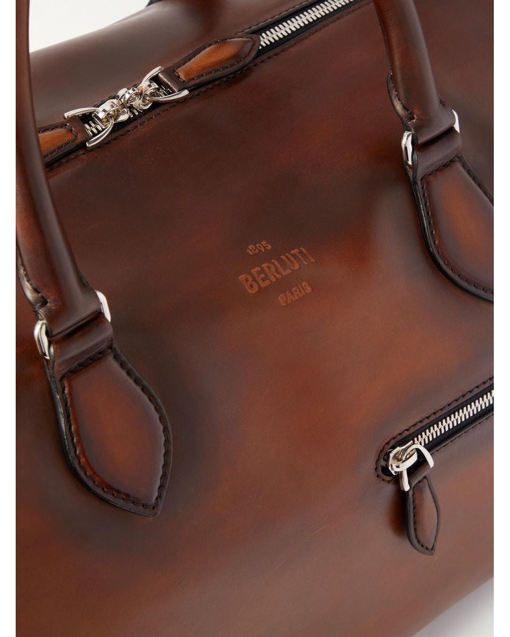 Berluti Brown Jour Off Scritto Venezia Leather Duffle Bag for men