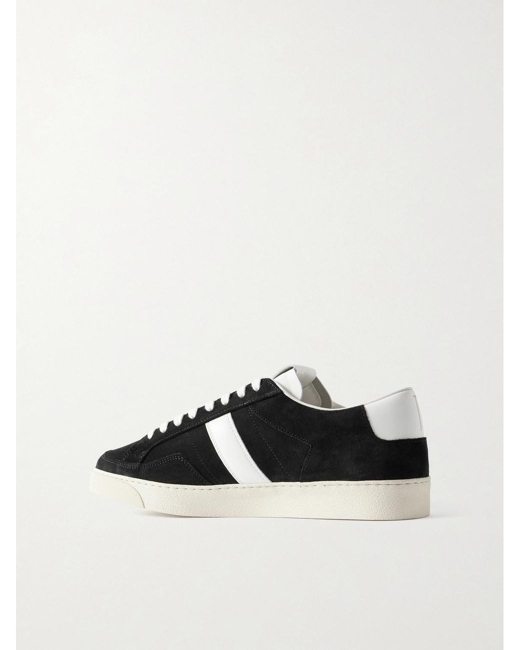 Tom Ford Black Blake Leather-trimmed Suede Sneakers for men