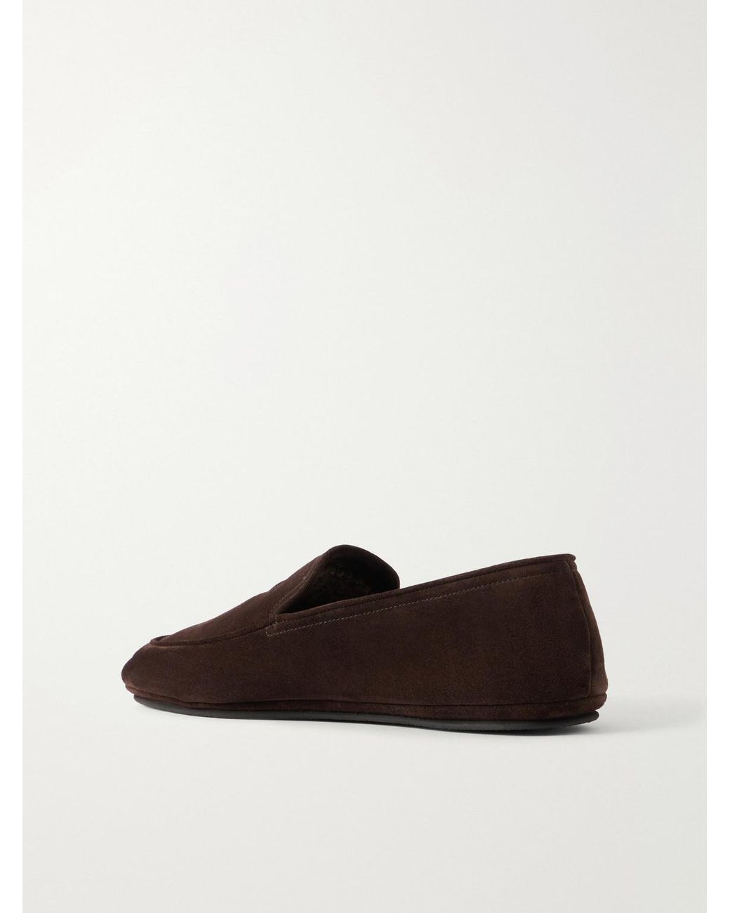 John Lobb White Kingstone Suede Slippers for men