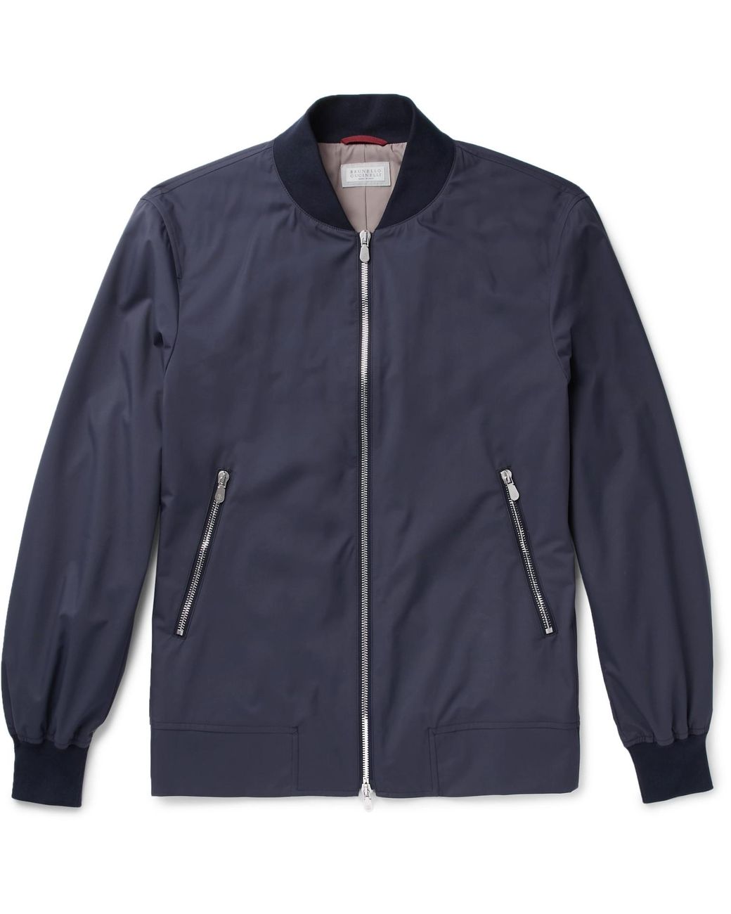 Brunello Cucinelli Slim-fit Shell Bomber Jacket in Blue for Men | Lyst