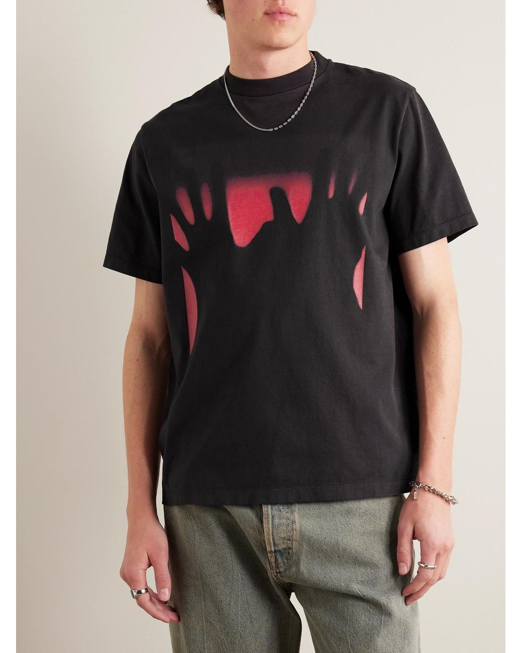 Our Legacy Red Taste Of Hands Printed Appliquéd Cotton