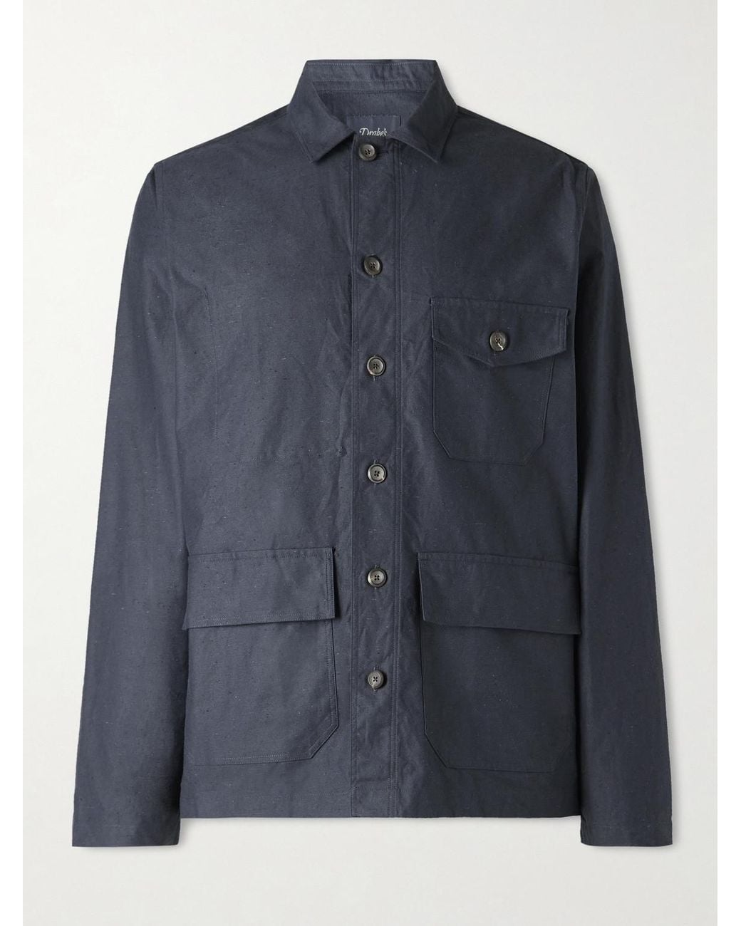 Drake's Blue Cotton Overshirt for men