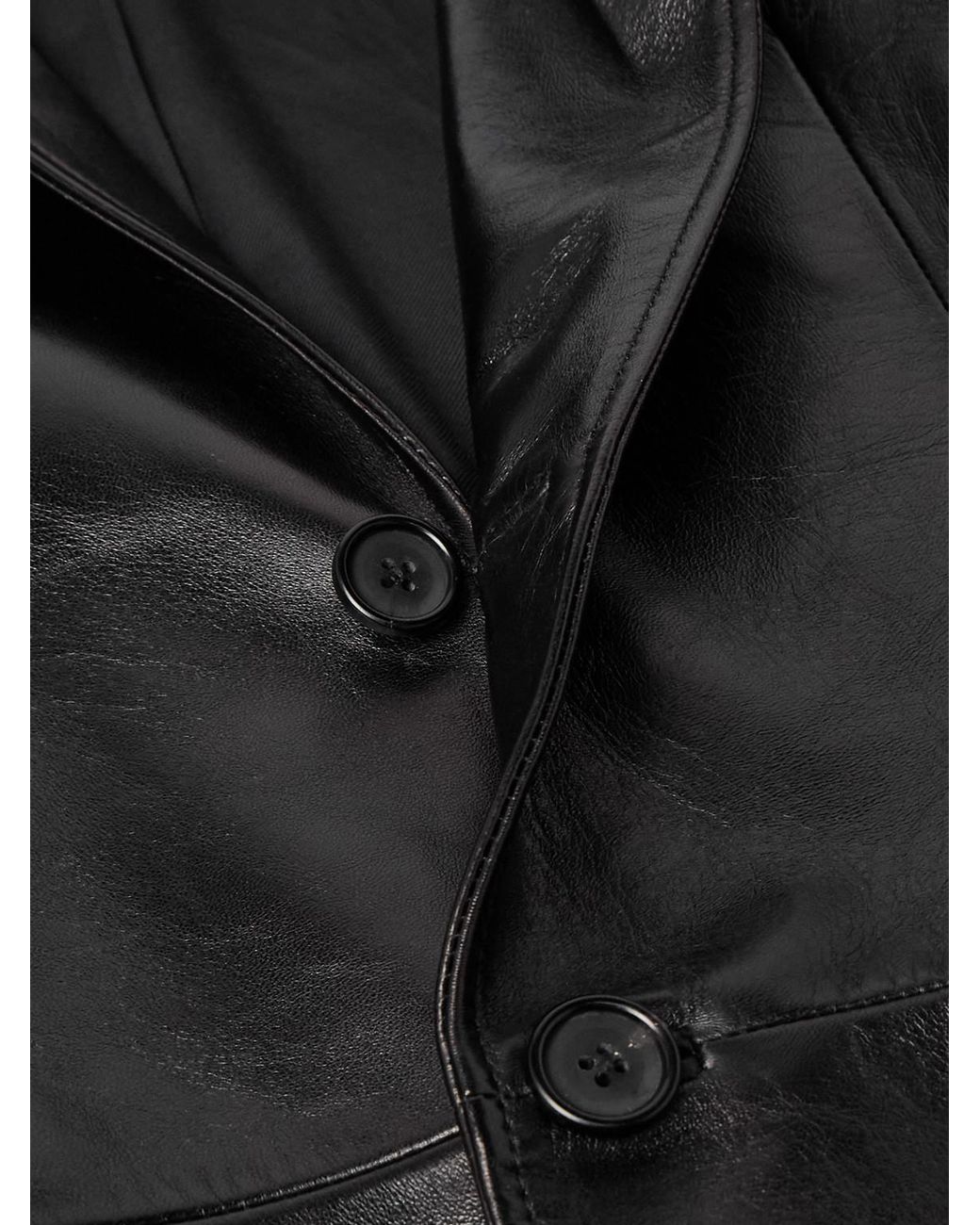 McQueen Black Leather Blazer for men
