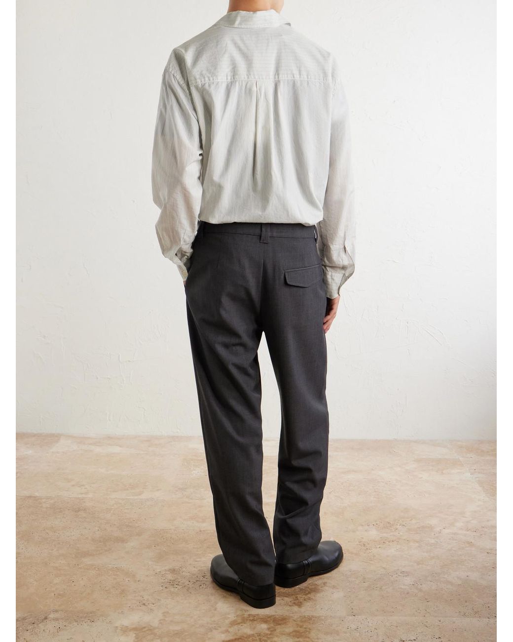 A.P.C. Gray Renato Wide-Leg Pleated Twill Trousers for men