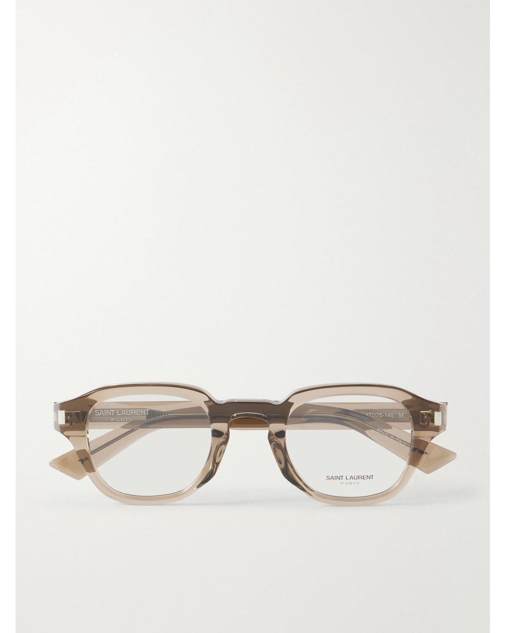 Saint Laurent Natural Sl 946 Opt Round-Frame Recycled Acetate Glasses for men