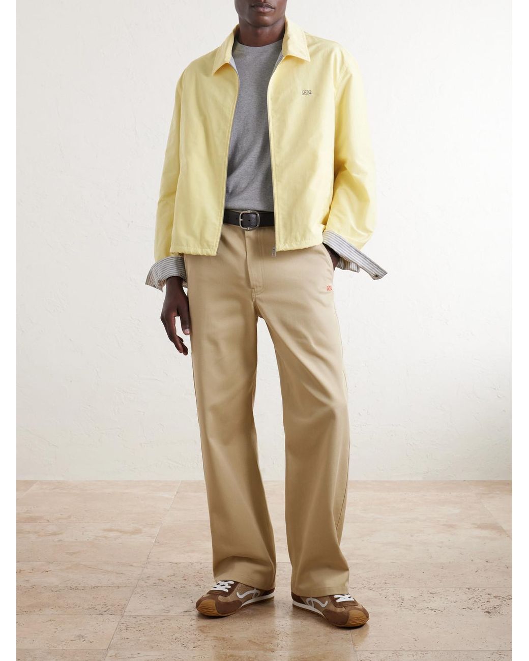 Loewe Yellow Logo-Embroidered Cotton-Blend Jacket for men