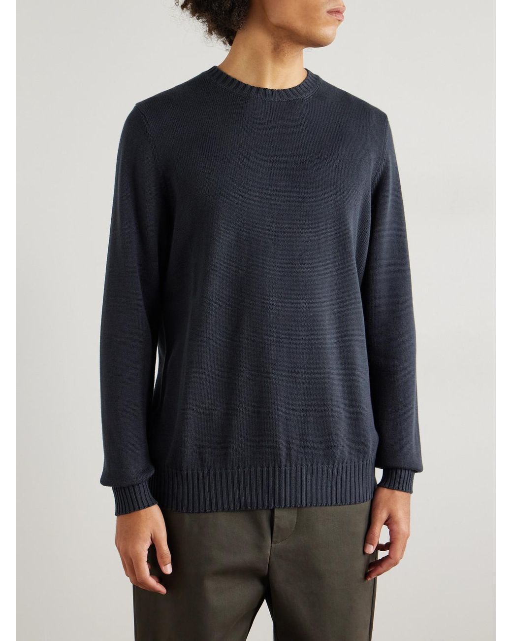 Ghiaia Blue Cotton Sweater for men