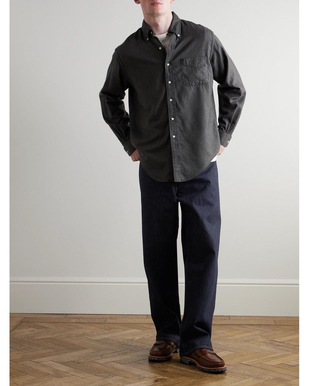 Orslow Blue Super Dad's Straight-Leg Jeans for men