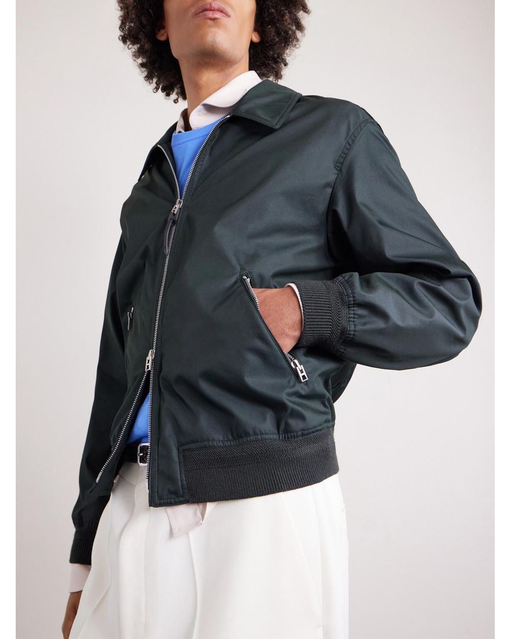 Tom Ford Green Cotton-Blend Twill Blouson Jacket for men