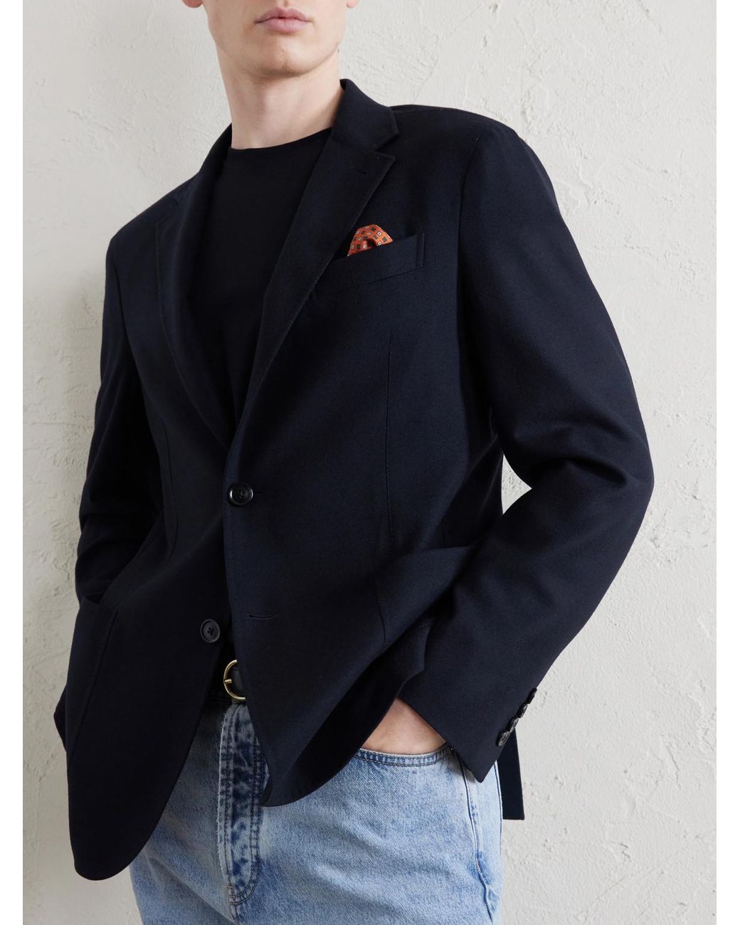 Zegna Blue Wool And Cashmere-Blend Twill Blazer for men