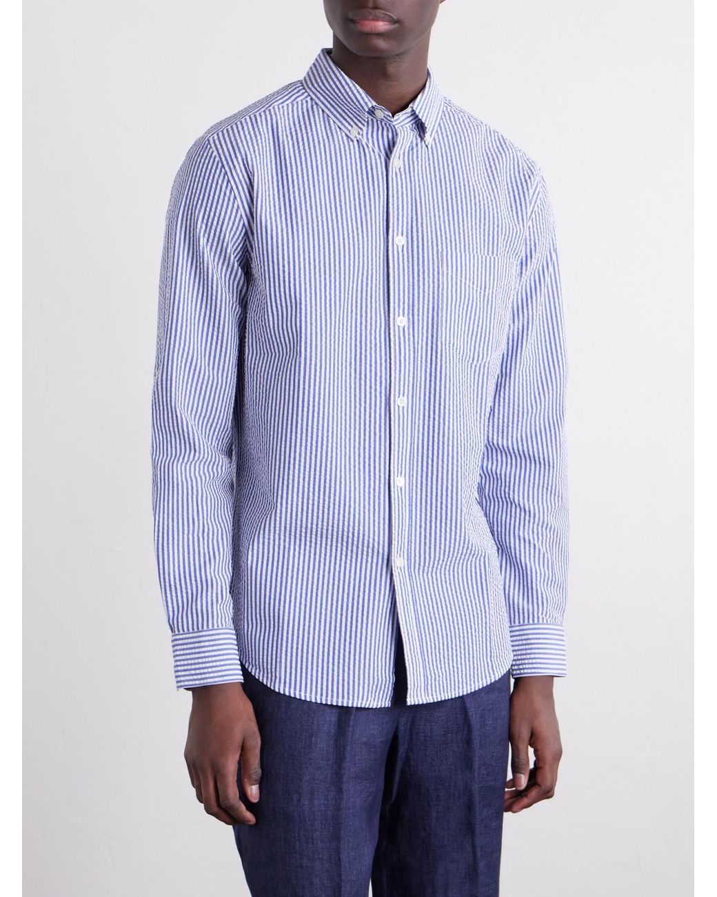 Portuguese Flannel Purple Atlantico Checked Cotton Shirt for men