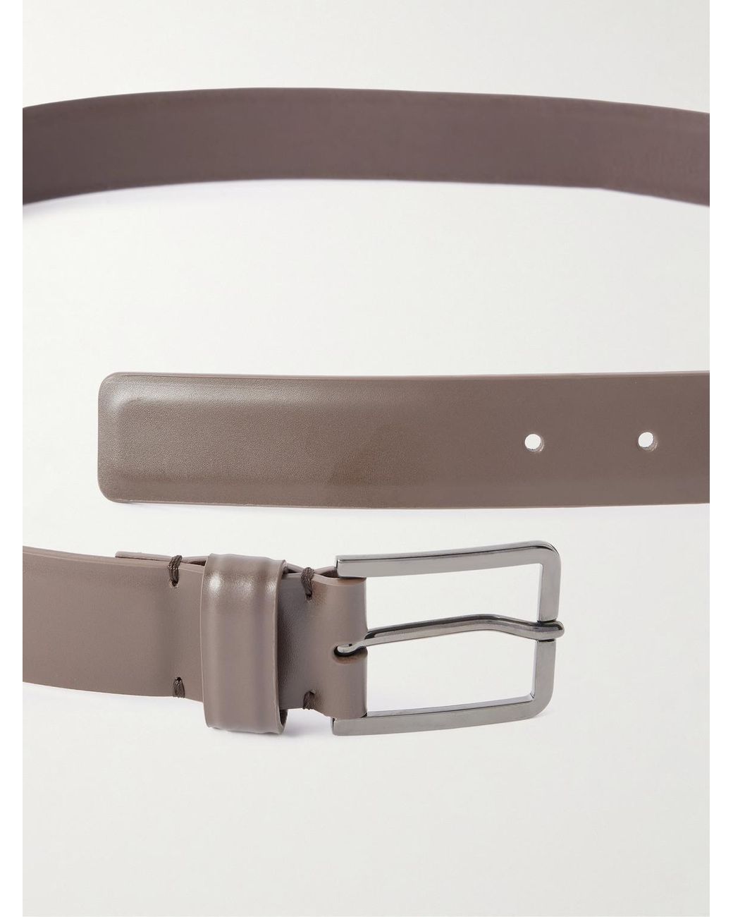 Loro Piana Brown Rory 3Cm Leather Belt for men