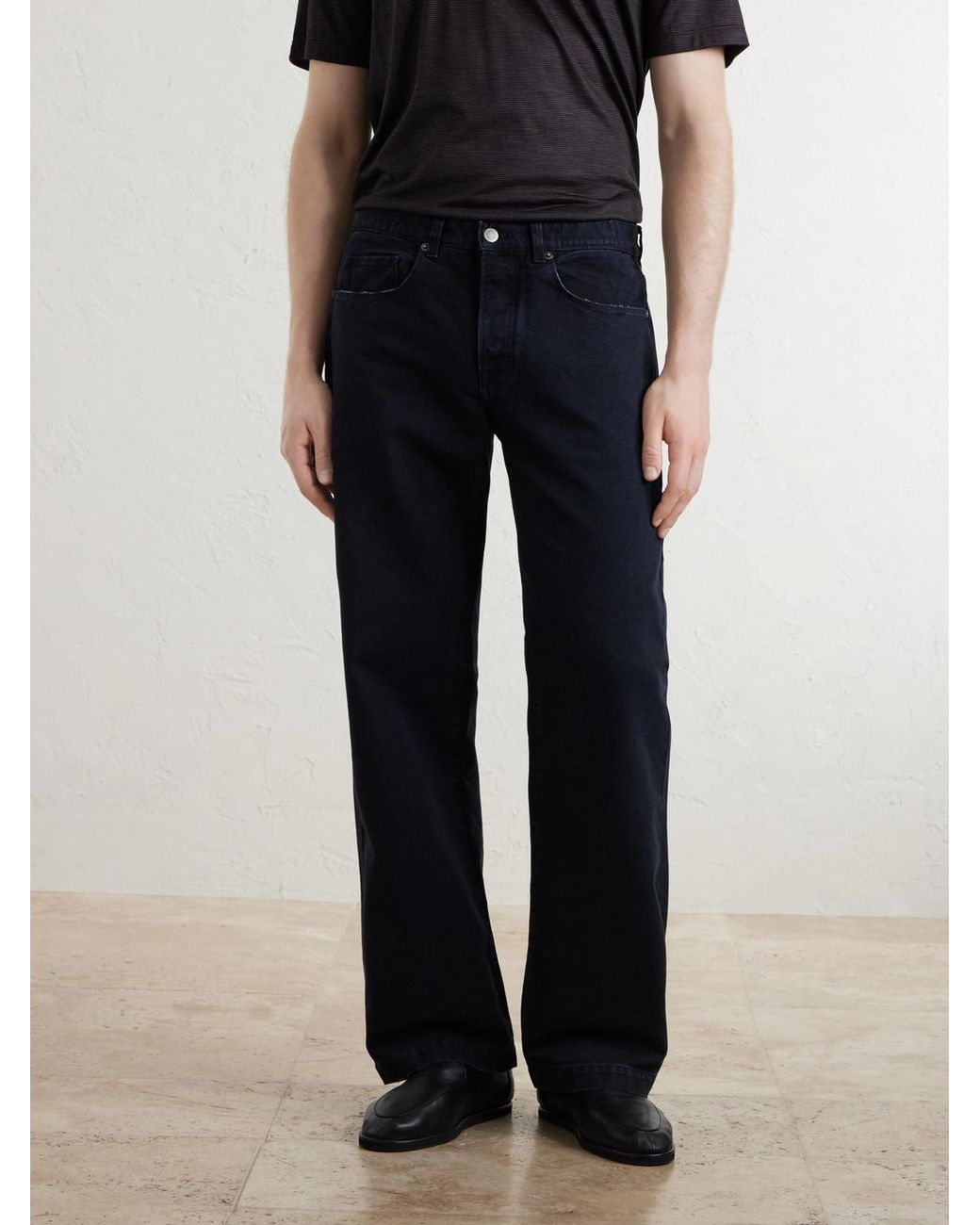 Massimo Alba Blue Oceano Straight-Leg Cotton Trousers for men