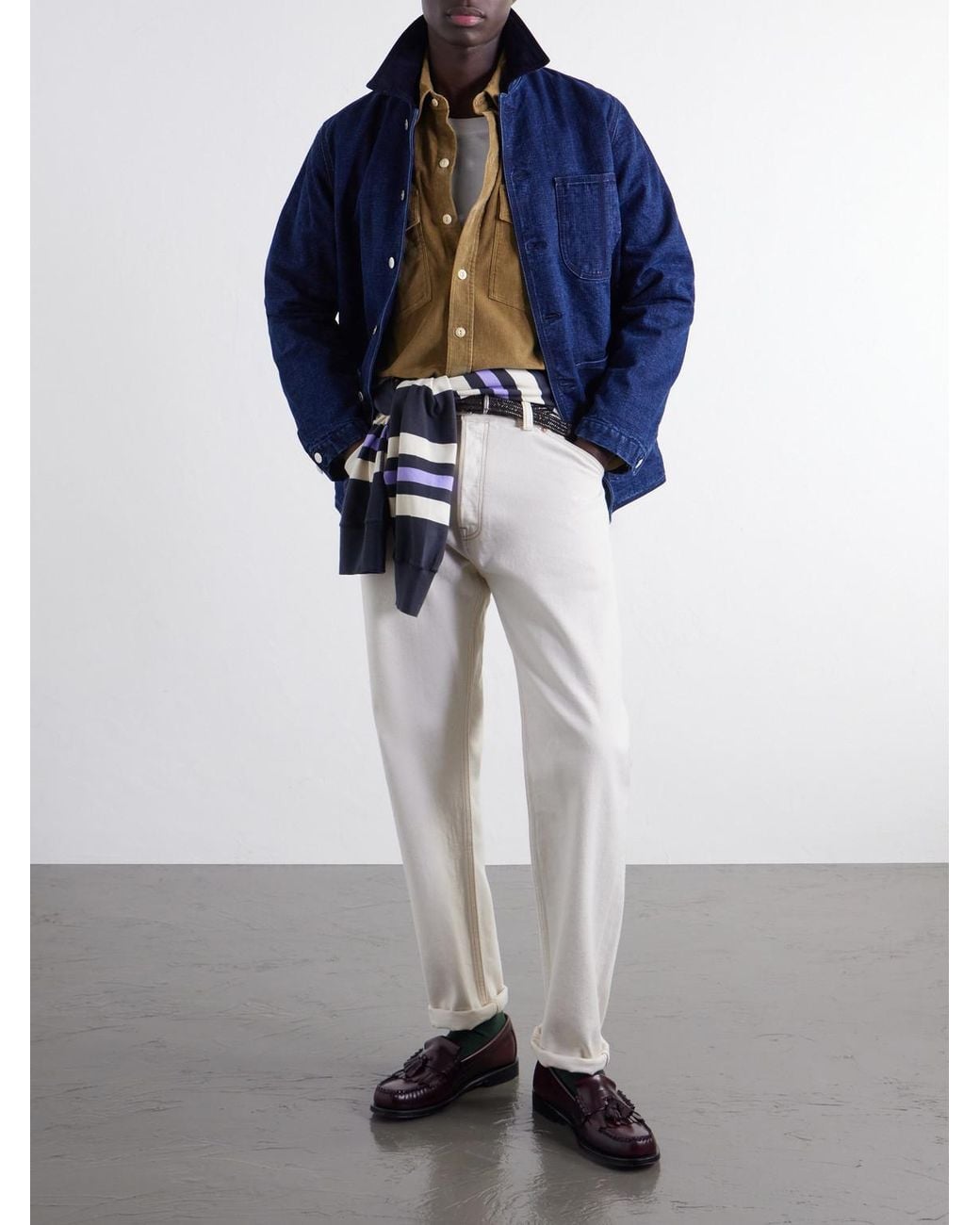 Drake's Natural Cotton-Corduroy Shirt for men