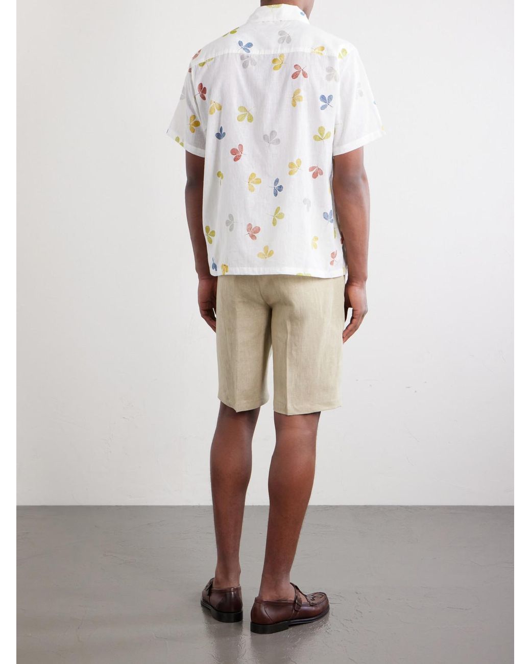 Kartik Research White Printed Cotton-Voile Shirt for men