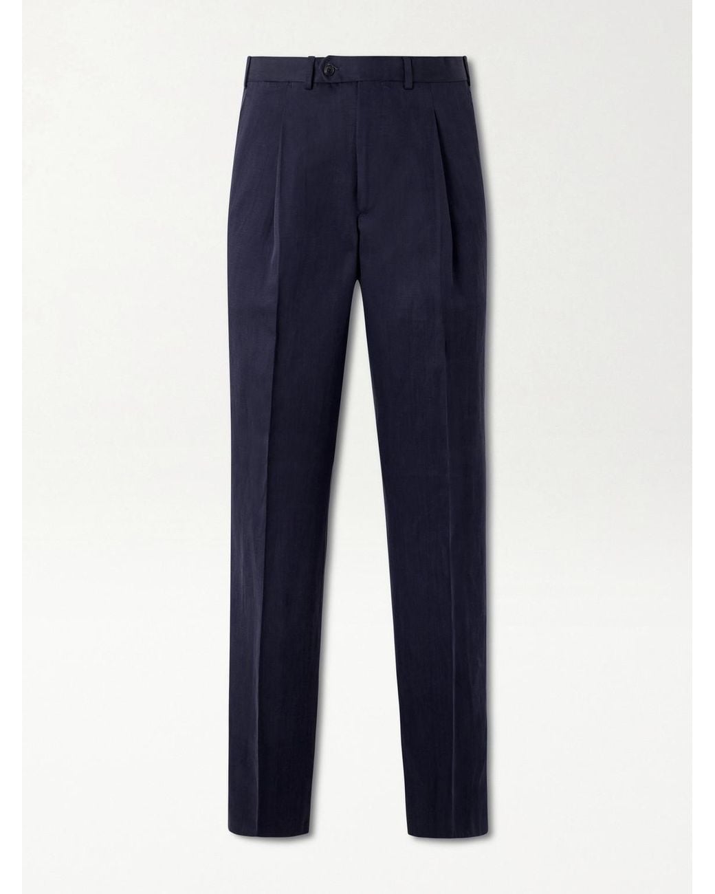 Saman Amel Blue Amo Straight-leg Pleated Silk And Linen-blend Suit Trousers for men