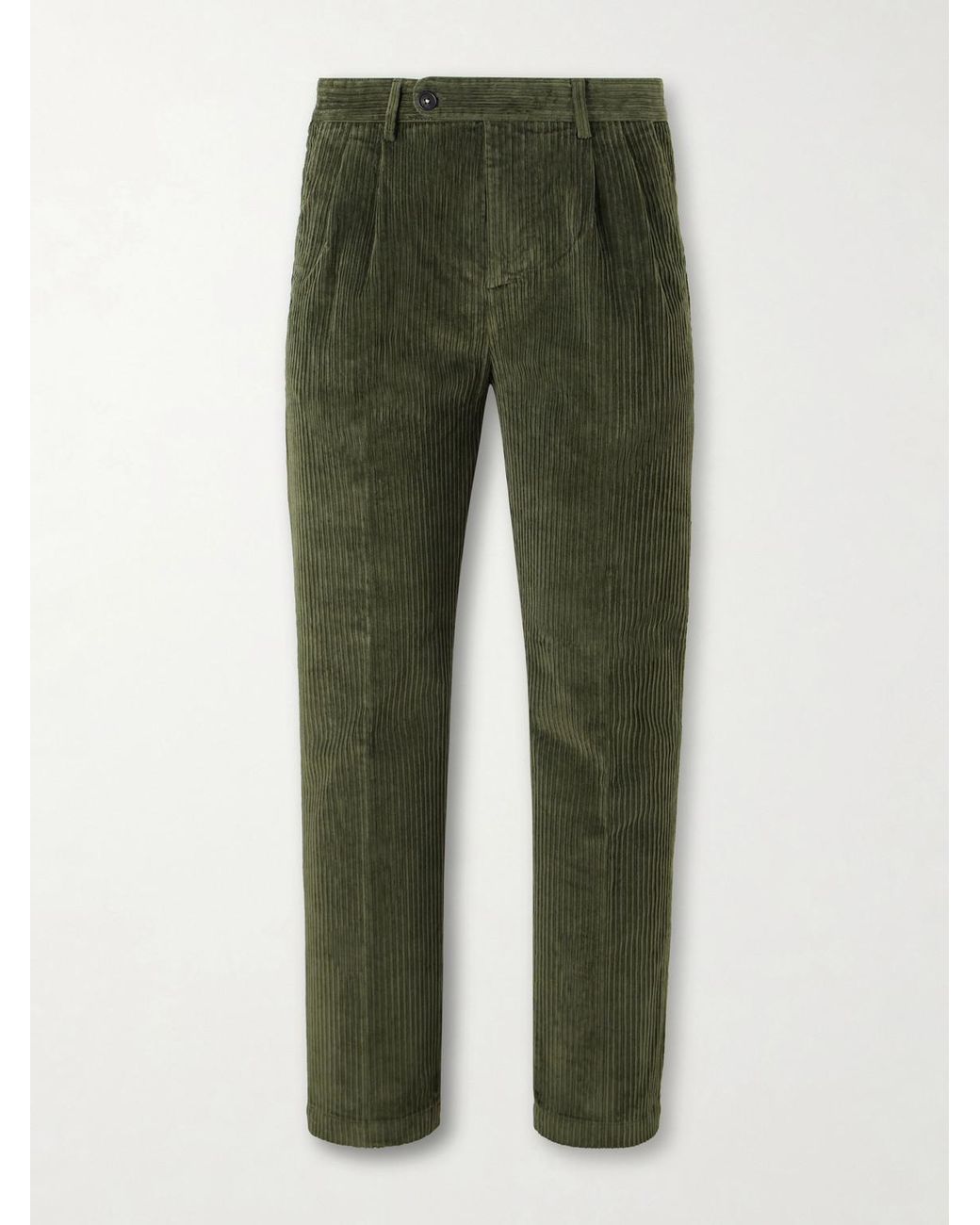 Massimo Alba Green Strallo02 Straight-leg Cotton-blend Corduroy Trousers for men