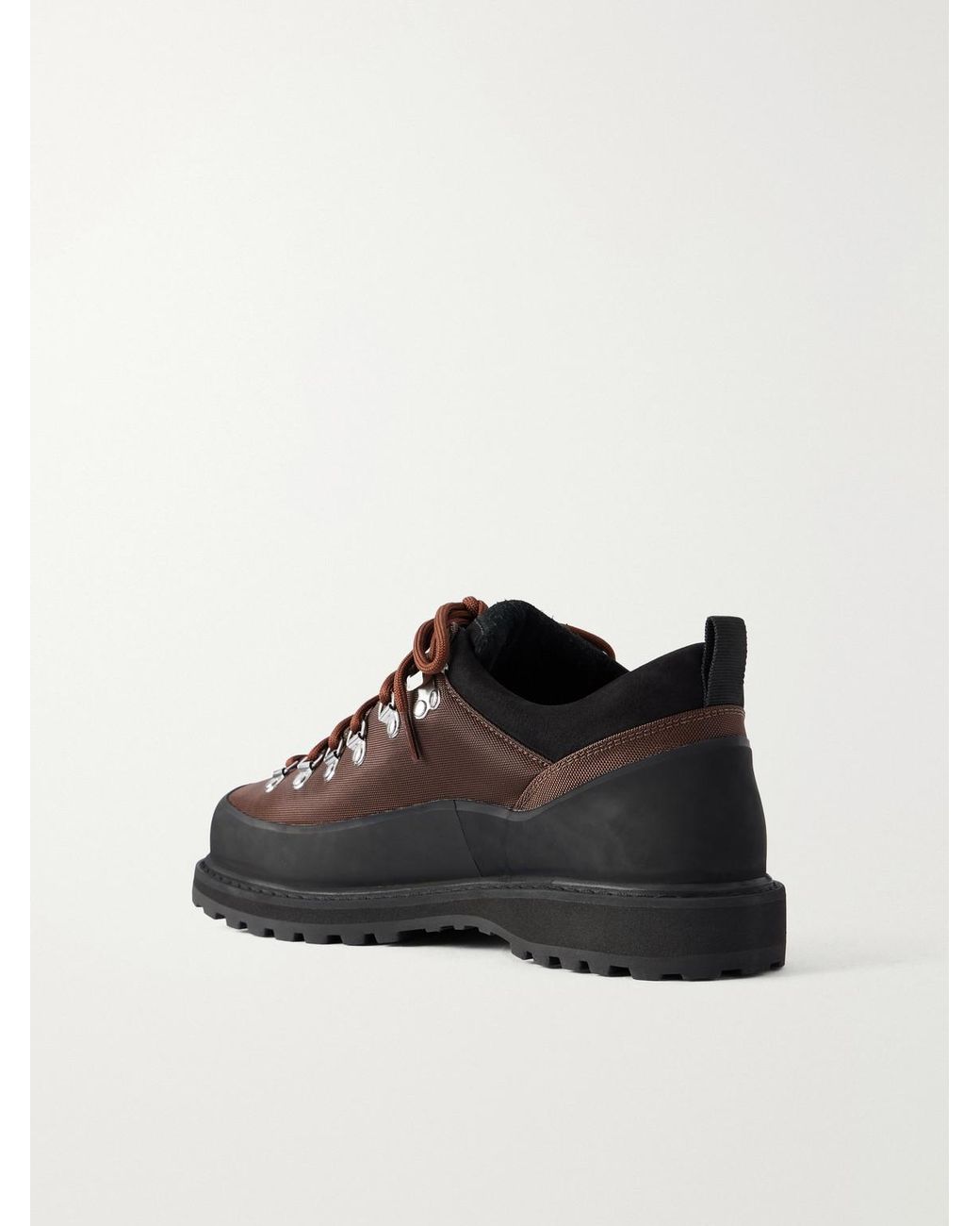 Diemme Black Roccia Basso Rubber And Suede-Trimmed Mesh Hiking Boots for men