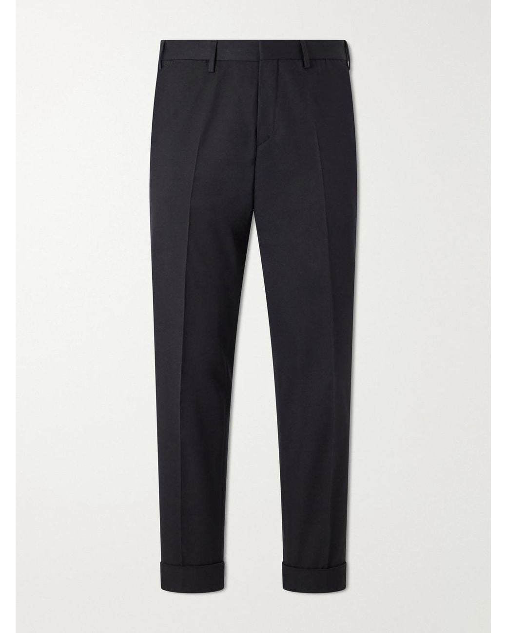 Dries Van Noten Blue Philip Straight-Leg Cotton And Wool-Blend Twill Trousers for men